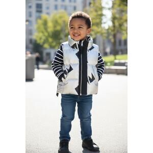 NUNUNU Silver Down Puffer Vest Size 12-18 Months